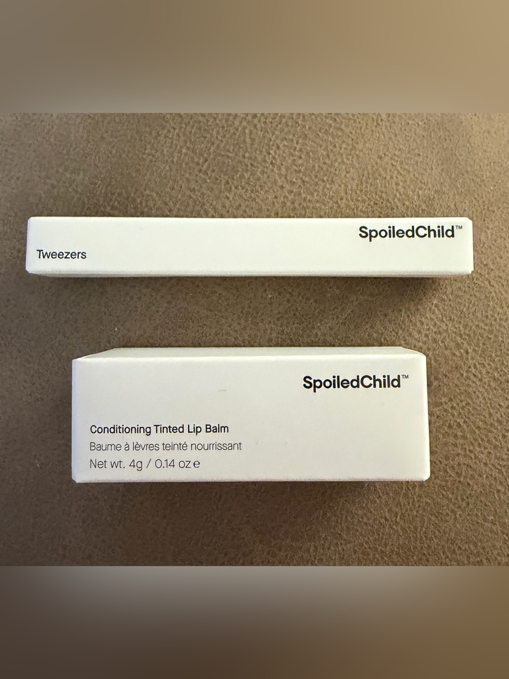 Spoiled White Tinted Lip Balm Tube and tweezers set